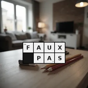 Hasło krzyżówkowe uchybienie formom towarzyskim - faux pas – rozwiązanie, synonimy, podpowiedzi i definicje krzyżówkowe